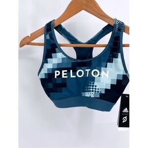 Adidas Sports Bra Peloton Racerback Women's Size Small Blue Cycling Workout New